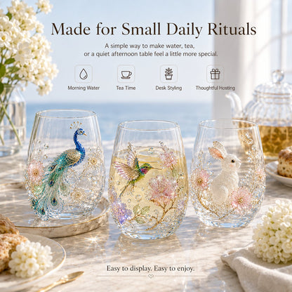 🔥 LAST DAY 49% OFF – ✨ 3D Animal Floral Glass Tumbler | For Prettier Sips, Sunlight-Catching Details, Nature Charm & Elegant Everyday Drink Vibes 🌸🐾