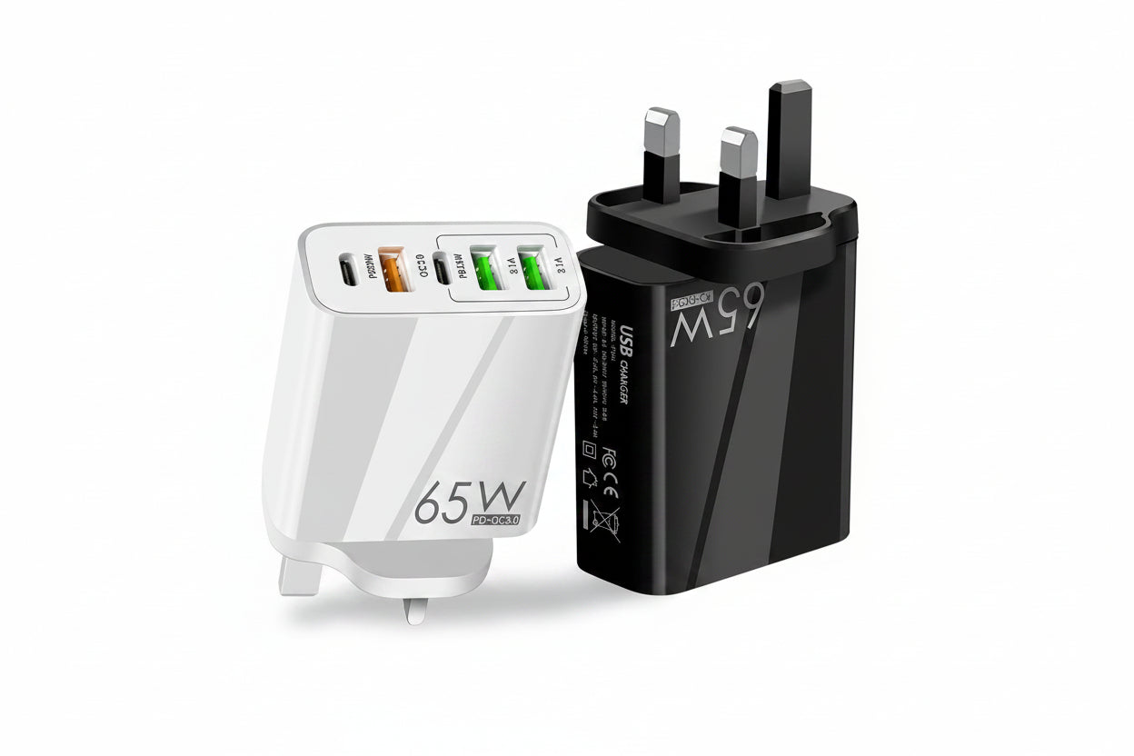 ⚡65W 5-Port Fast Charger｜PD QC Multi USB C Wall Charger