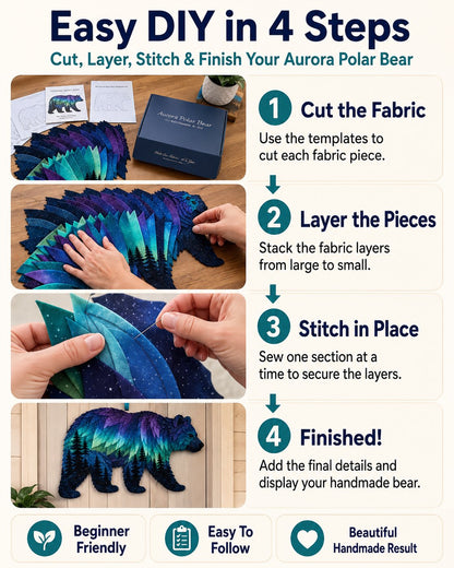 ⏳Last Day 49% OFF 🌌Beginner‑Friendly Northern Lights Wildlife DIY Patchwork Kit💕Complete Set with All Tools & Step‑by‑Step Guide