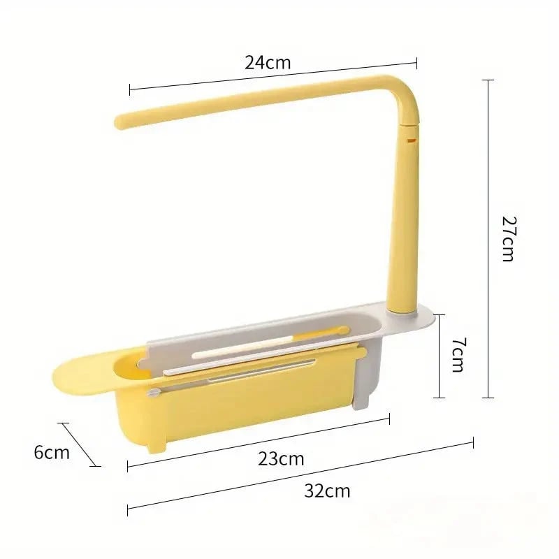 ✨ Adjustable Telescopic Sink Organizer – Drain, Dry & Declutter