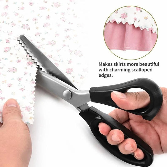 ✂️Stainless Steel Zig Zag Pinking Scissors | Serrated Teeth Sharp Craft Shears for Sewing, Fabric & DIY Dressmaking Projects
