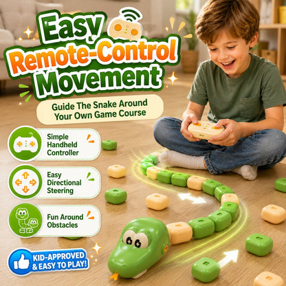 🐍Remote Control Snake Block‑Collecting Game, RC Snake Interactive Toy, Fun Block‑Stacking Collecting Game Toy for Kids & Family Party