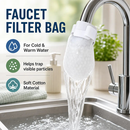 🚰 Cotton Faucet Filter Bags – Sediment & Splash Filter