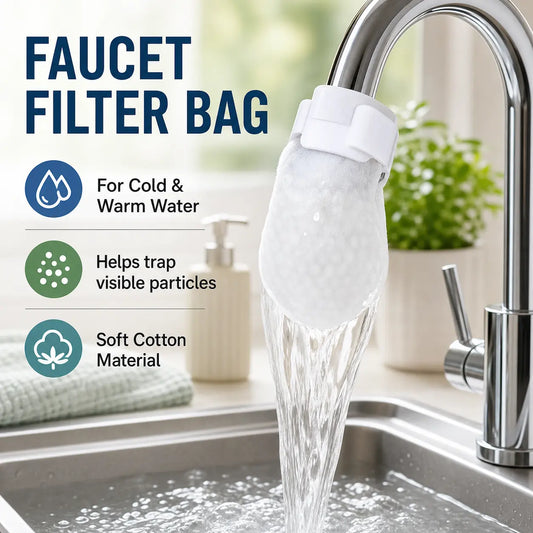 🚰 Cotton Faucet Filter Bags – Sediment & Splash Filter