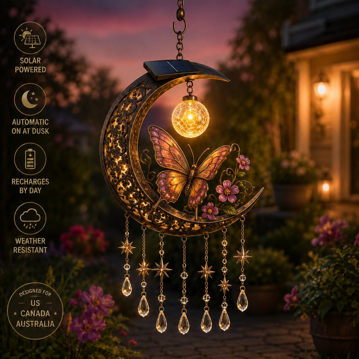 Enchanted Moon Solar Garden Lights-A Little Moonlight. A Little Magic. Every  Night.