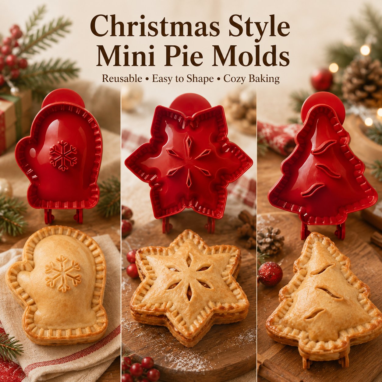 🥧Beginner‑Friendly Mini Hand Pie Press Mold | 6 Shapes Easy Homemade Pastry Dough Press Mould 🍎