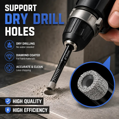 🔥6 Pcs Diamond Drill Bits Set, 1/4 5/6 3/8 1/2 Inch Brazed Diamond Drill Bits for Precision Drilling in Tile Ceramic Glass Granite Marble Masonry