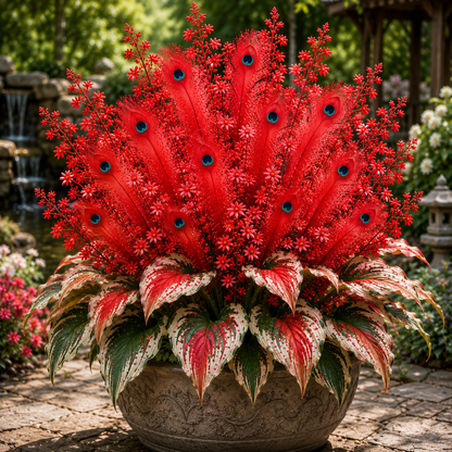🌿🔥 Peacock Flame Hosta Bulbs – Stunning Colors That Brighten Any Space 🦚