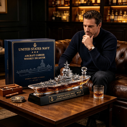 ⚓ Aircraft Carrier Whiskey Decanter | U.S. Navy Inspired Collector Barware