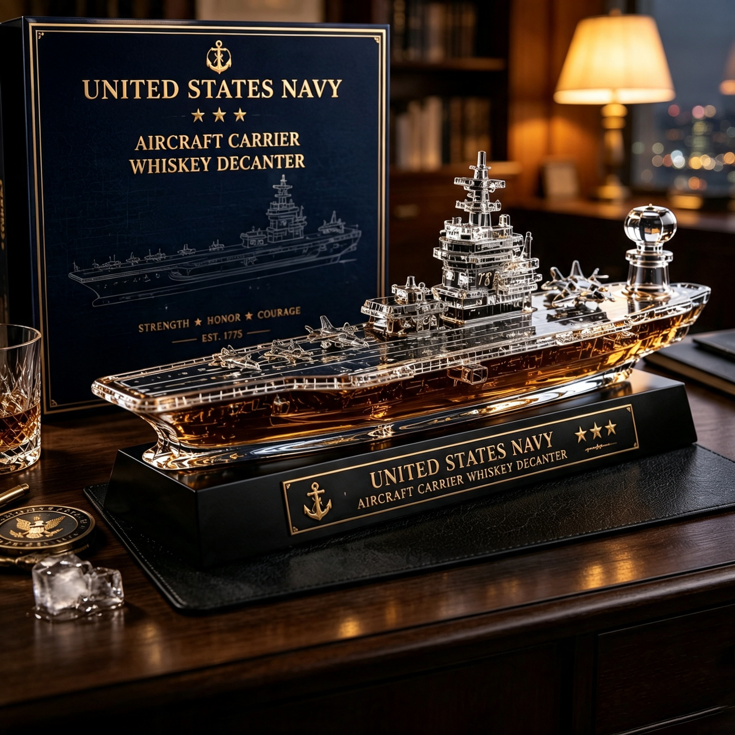 ⚓ Aircraft Carrier Whiskey Decanter | U.S. Navy Inspired Collector Barware