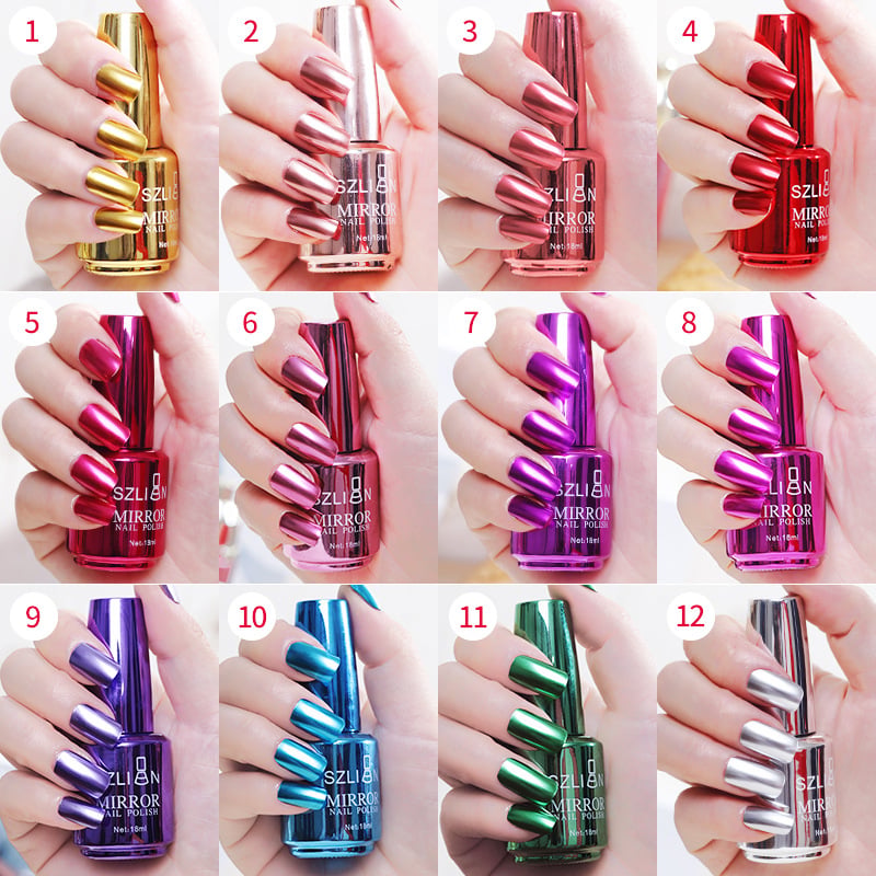 2026 New Arrival Metallic Mirror Effect Nail Polish, High Shine Glam Finish