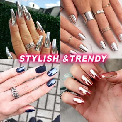 2026 New Arrival Metallic Mirror Effect Nail Polish, High Shine Glam Finish