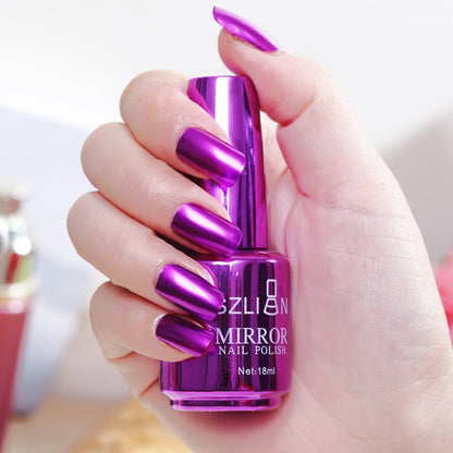 2026 New Arrival Metallic Mirror Effect Nail Polish, High Shine Glam Finish