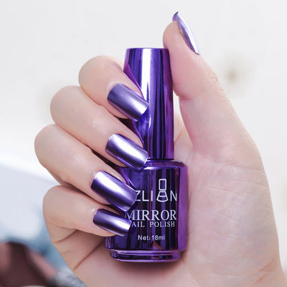 2026 New Arrival Metallic Mirror Effect Nail Polish, High Shine Glam Finish