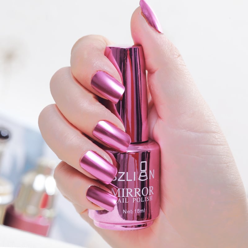 2026 New Arrival Metallic Mirror Effect Nail Polish, High Shine Glam Finish