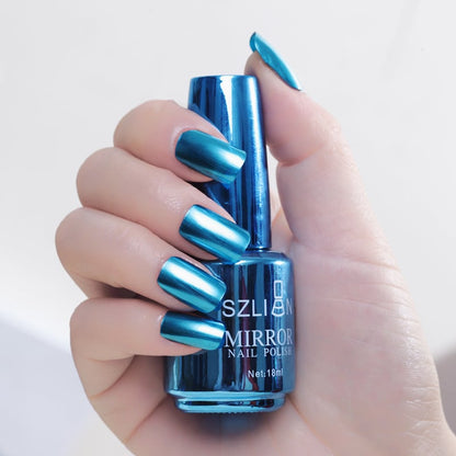 2026 New Arrival Metallic Mirror Effect Nail Polish, High Shine Glam Finish