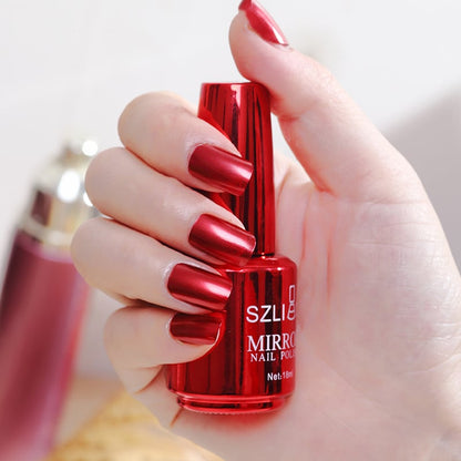 2026 New Arrival Metallic Mirror Effect Nail Polish, High Shine Glam Finish