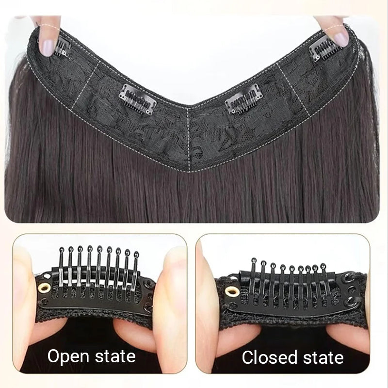 Clip in U-Shaped Hair Extension Hairpiece for  Women