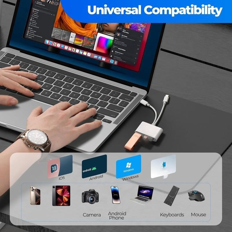3-in-1 USB-C Memory Card Reader