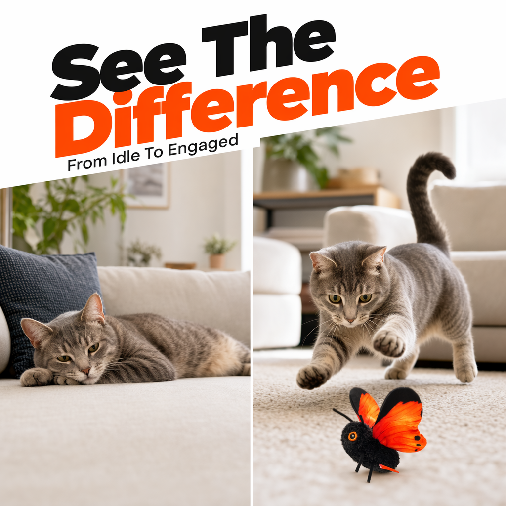 🎁2026 New Arrivals 50% OFF💥Smart Sensing Flapping Butterfly Toy for Cats – Auto-Motion Activation, Realistic Flutter & Endless Play 🦋✨